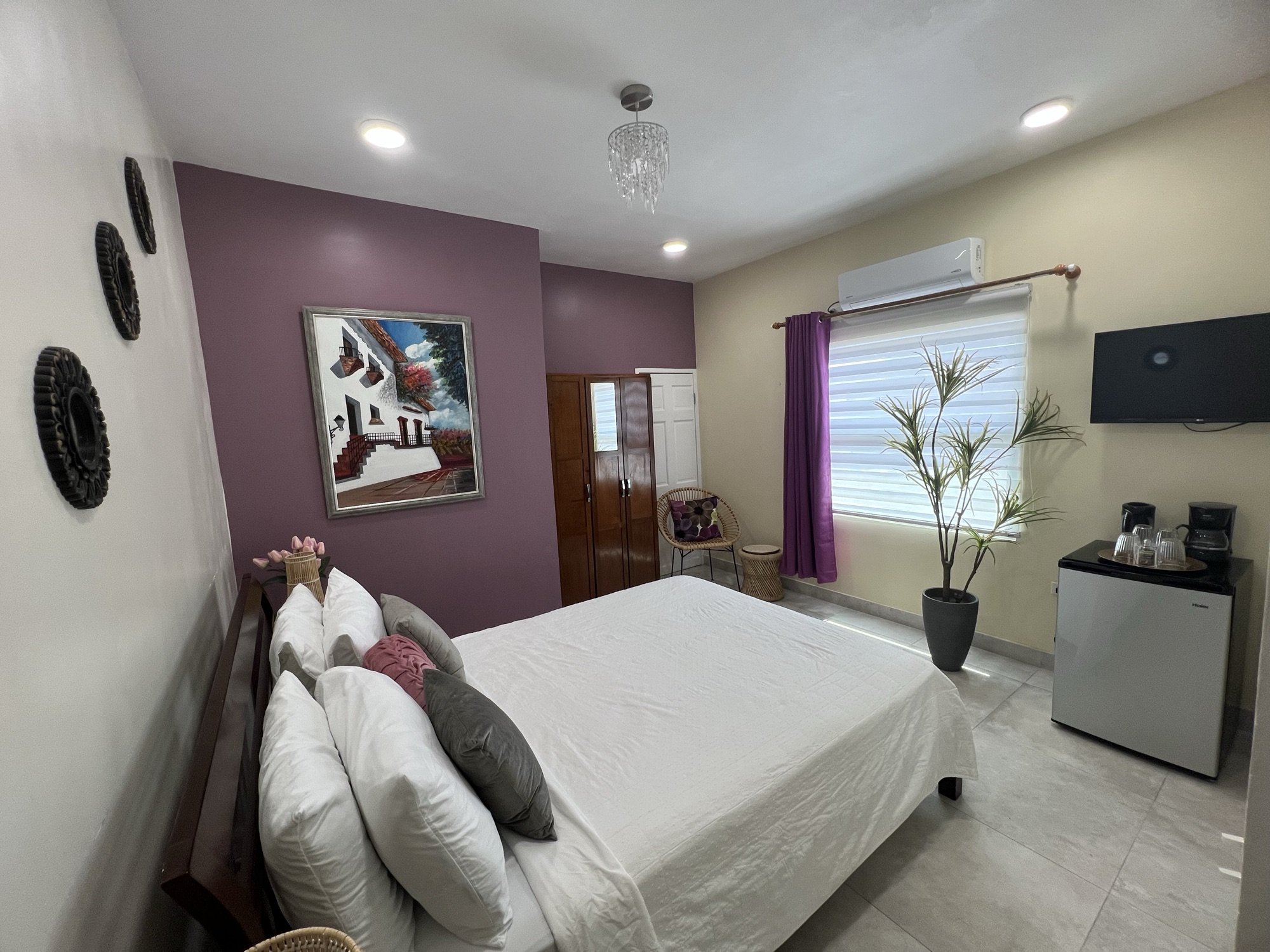 A BethsAida upper-floor guest room, set for a comfortable working stay